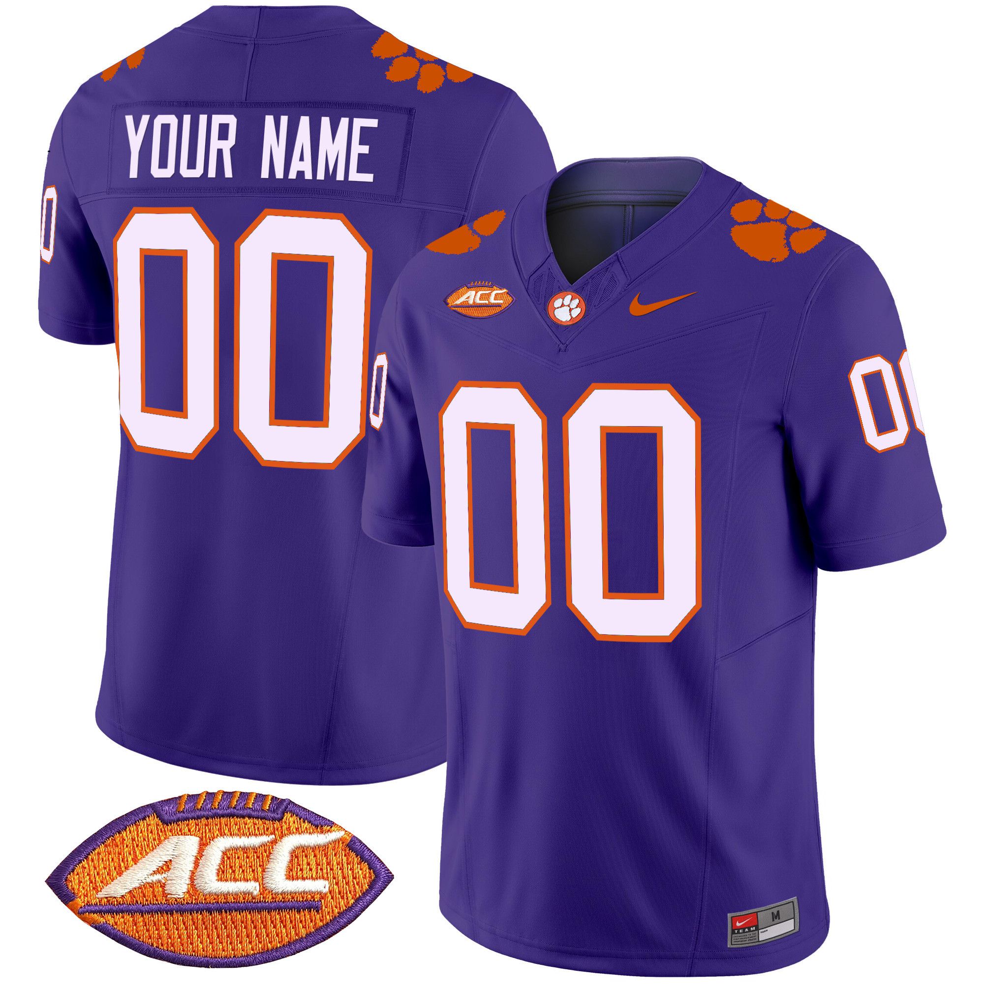 Men Clemson Tigers Purple 2024 Nike Vapor Limited Custom NCAA Jersey